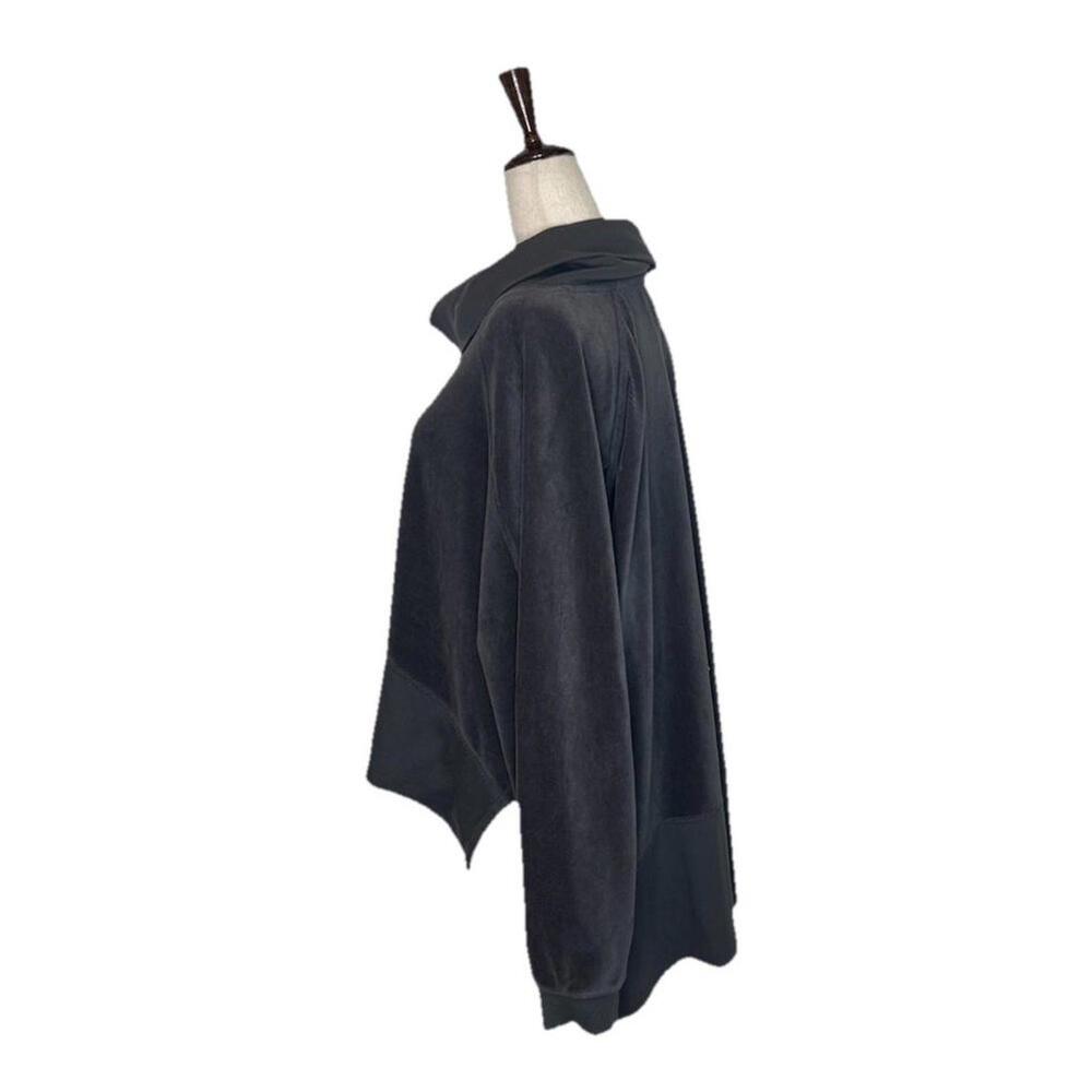 Free People Movement Last Chance Oversize Pullover Sweatshirt M Velour Charcoal - Picture 4 of 9